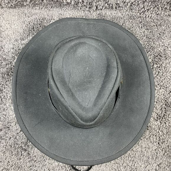 Outback Trading Company Hat Adult Small  Kodiak Black Oilskin Cowboy Mens - Picture 6 of 10